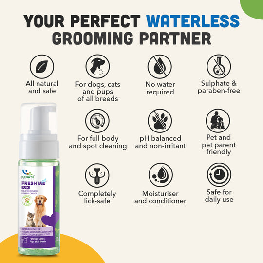 FRESH ME UP Waterless Foam Cleanser for dogs and cats, No-Rinse Shampoo 1